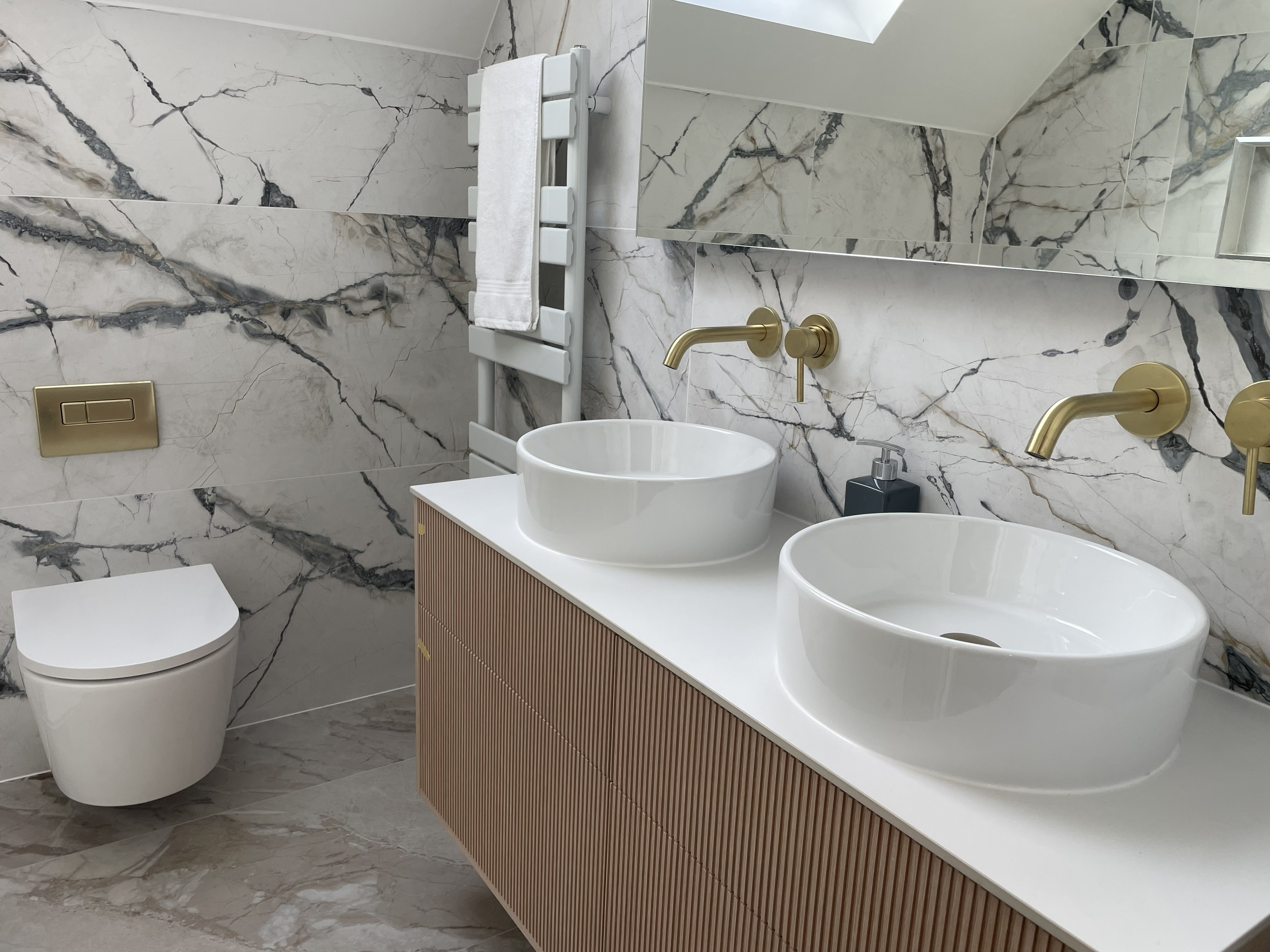 Marble bathroom interior